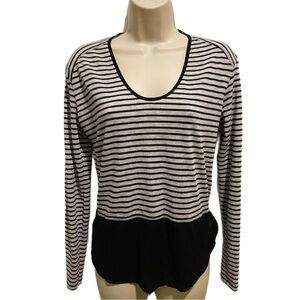 Zara Top for Women With Ruffled Bottom Black & White Stripes , size Small